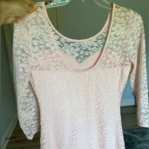 Guess light pink lace top